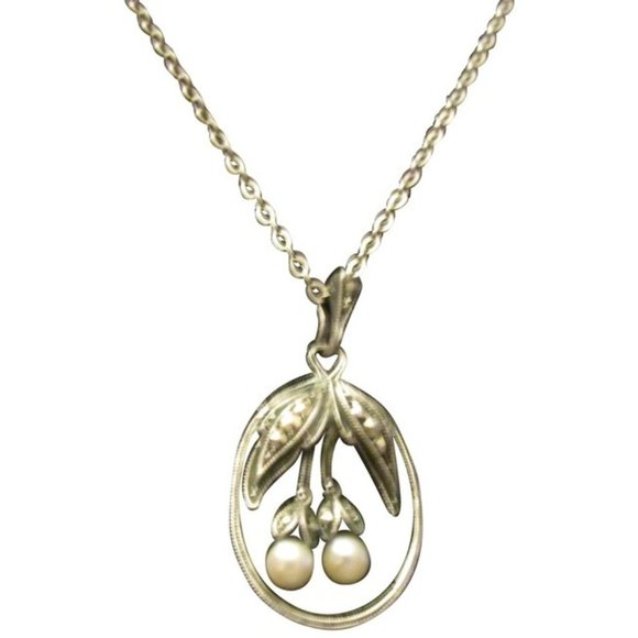 Judith Jack Pearl Marcasite Calla Lilies Pendant